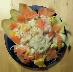 chicoree orangen salat mit lachs