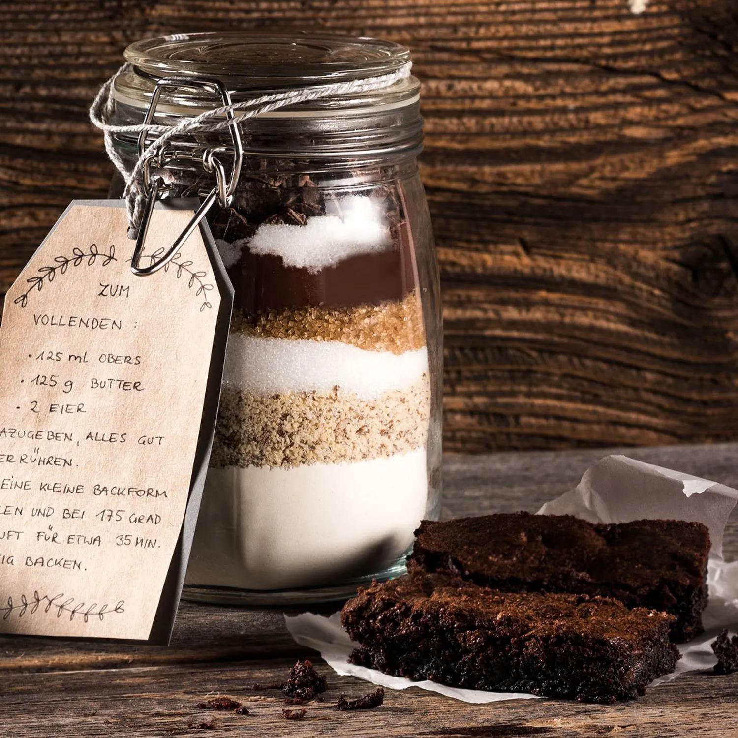Kuchen-Backmischung im Glas für Schoko-Brownies Rezept | HOFER Rezeptwelt
