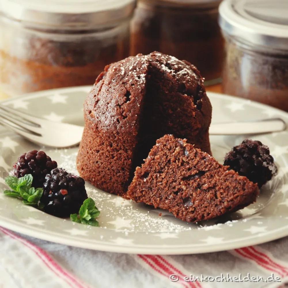 Schokoladenkuchen im Glas einkochen / einwecken - leckeres Rezept!