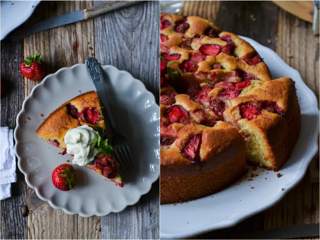 Christina macht was: Buttermilchkuchen mit Erdbeeren