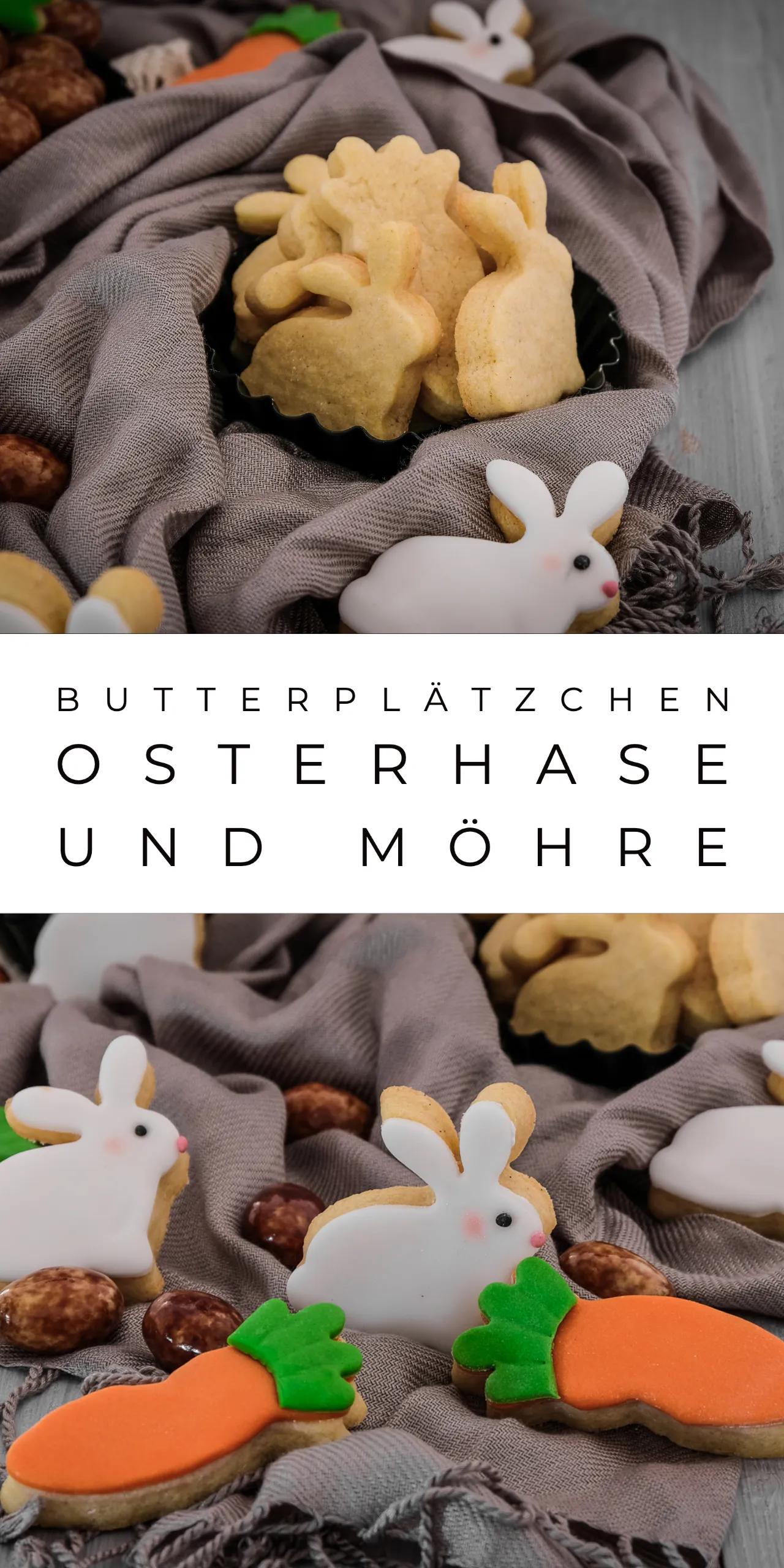 Oster-Plätzchen Hase und Möhre | Oster plätzchen, Butterplätzchen ...