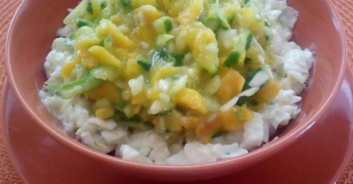 Variation von Krautsalat mit Mango und Gurke (schnelle Variante auf ...