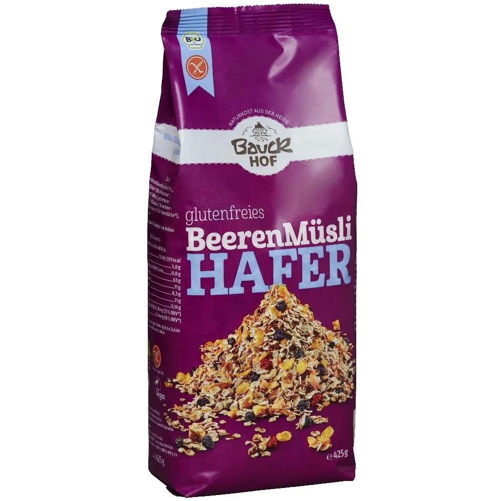 glutenfreies Bio Hafermuesli mit Beeren Bauck, 425g Hafer Flocken Müsli ...