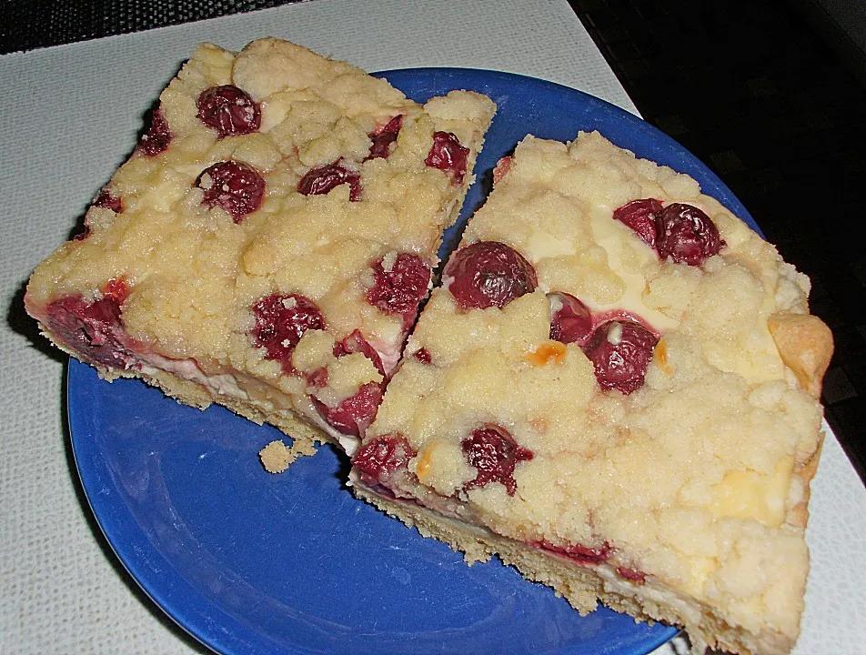 Blech - Kirsch - Käse - Kuchen mit Streuseln von Aurora7528 | Chefkoch