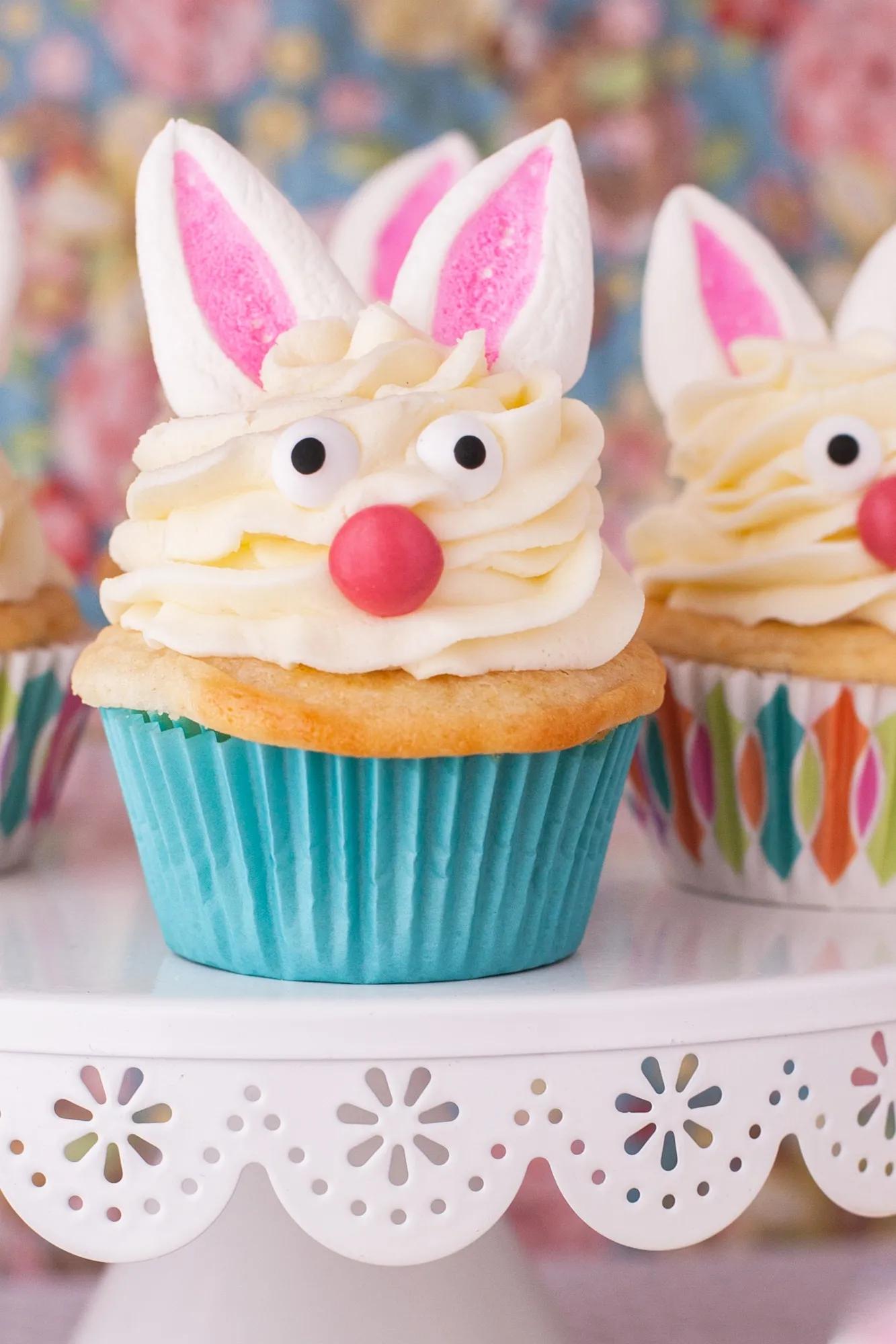 Marshmallow Bunny Cupcakes for Easter - Eating Richly