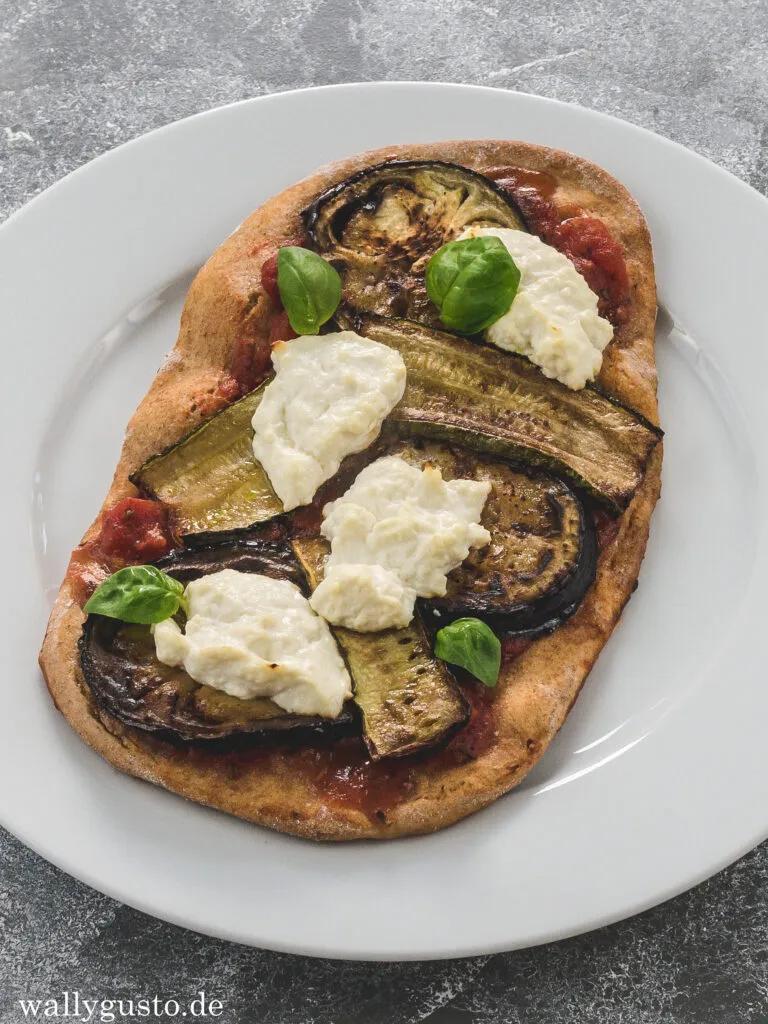 Pizza mit Grillgemüse und Ricotta – Wallygusto