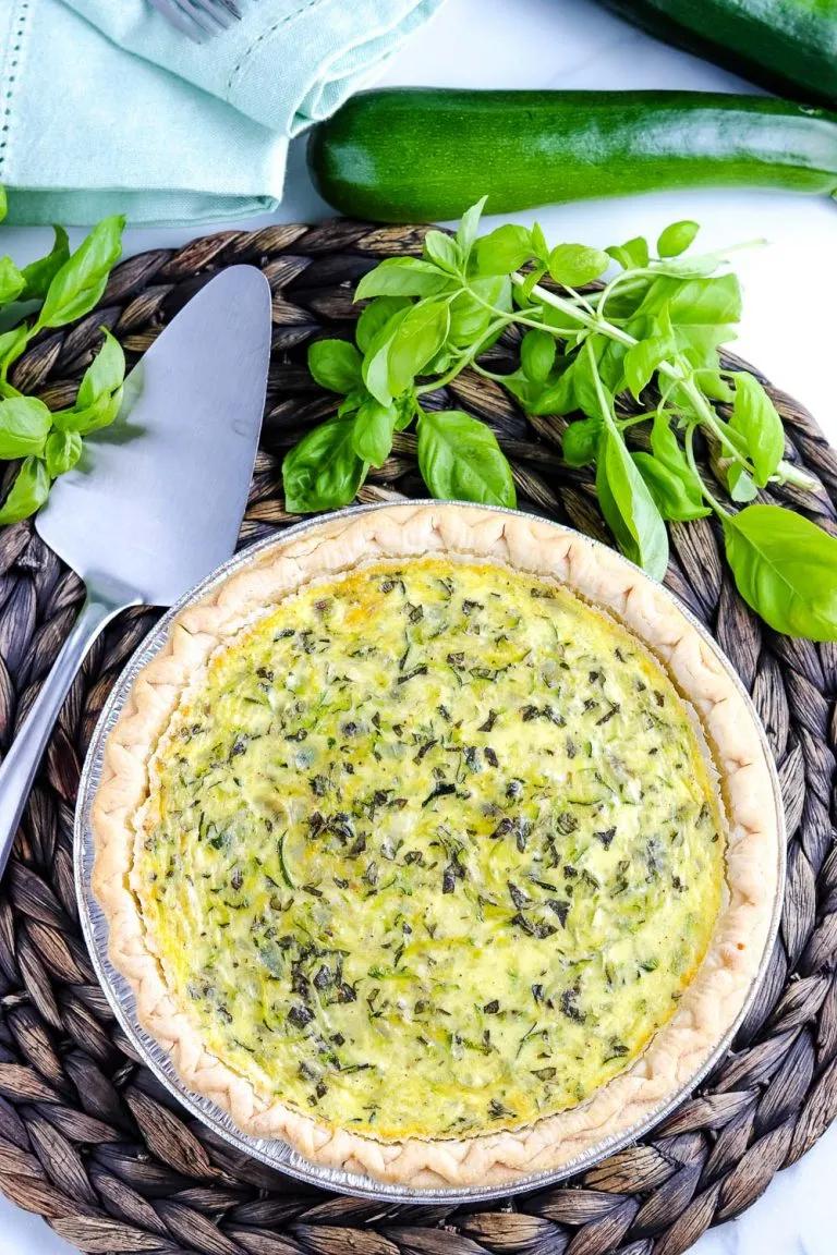 Shredded Zucchini Quiche with Basil • Food Folks and Fun