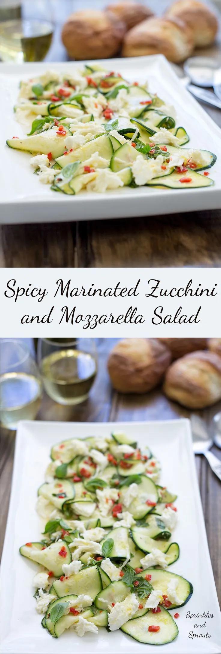 Mozzarella and Spicy Marinated Zucchini Salad | Delicious salads ...