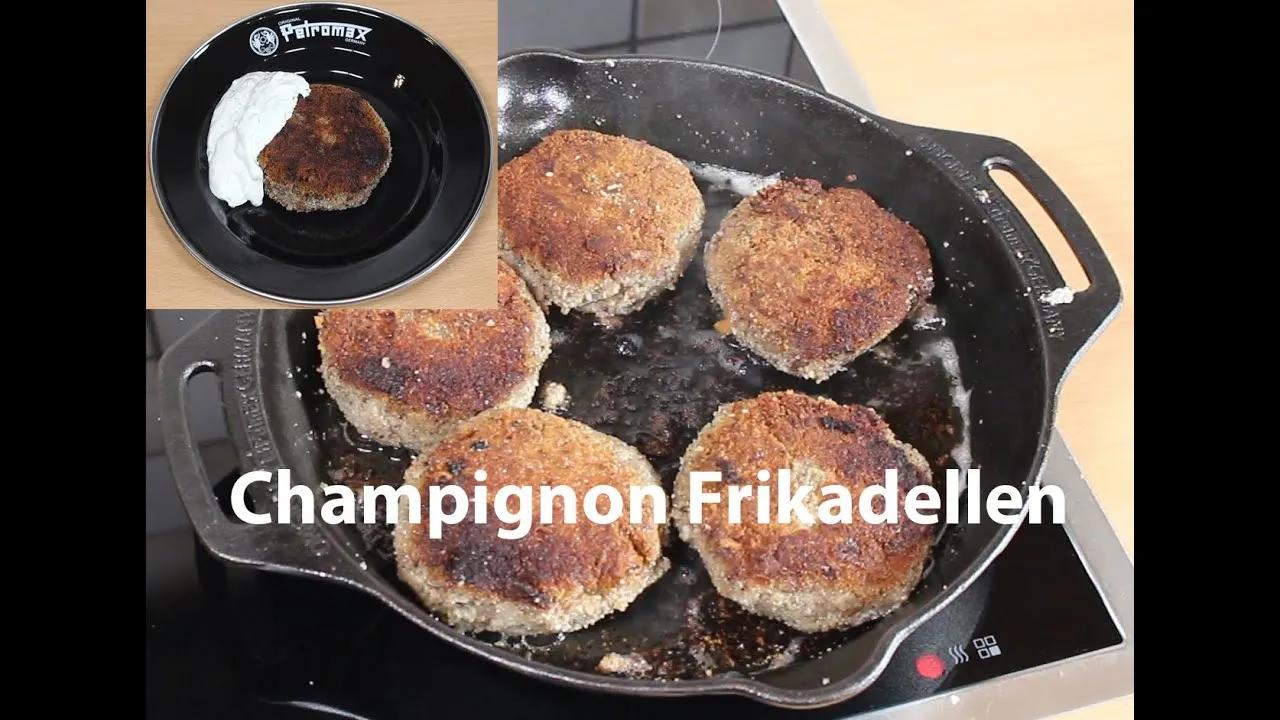 Champignon Frikadellen mit leckerem Knoblauch Dip - YouTube
