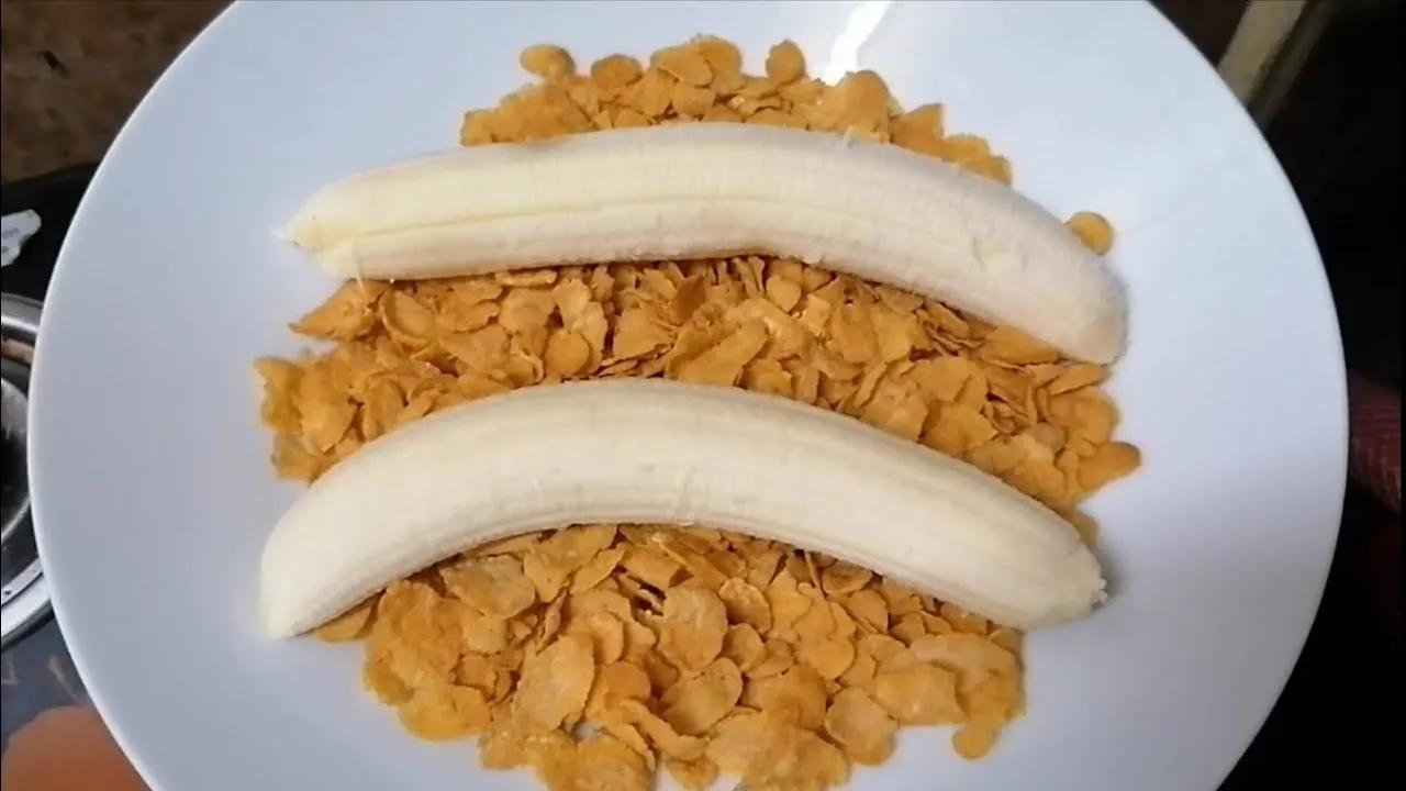 Tasty corn flakes with banana - YouTube