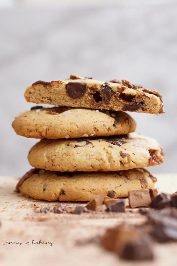 Peanut Butter Cookies mit Chocolate Chunks | Bake to the roots