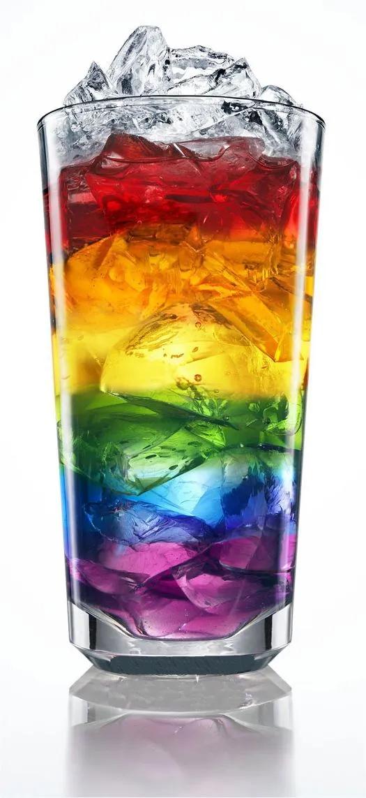 cocktail:The recipe for the Rainbow Cocktail: Take a shaker tin and ...