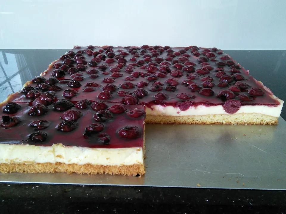 Rezeptwelt: Kirsch Schmand Blechkuchen