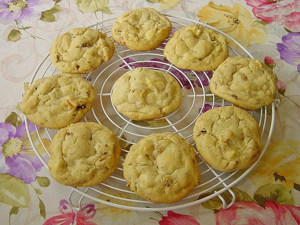 Cookies mit weißer Schokolade, Aprikosen und Walnüssen von Pumpkin-Pie ...