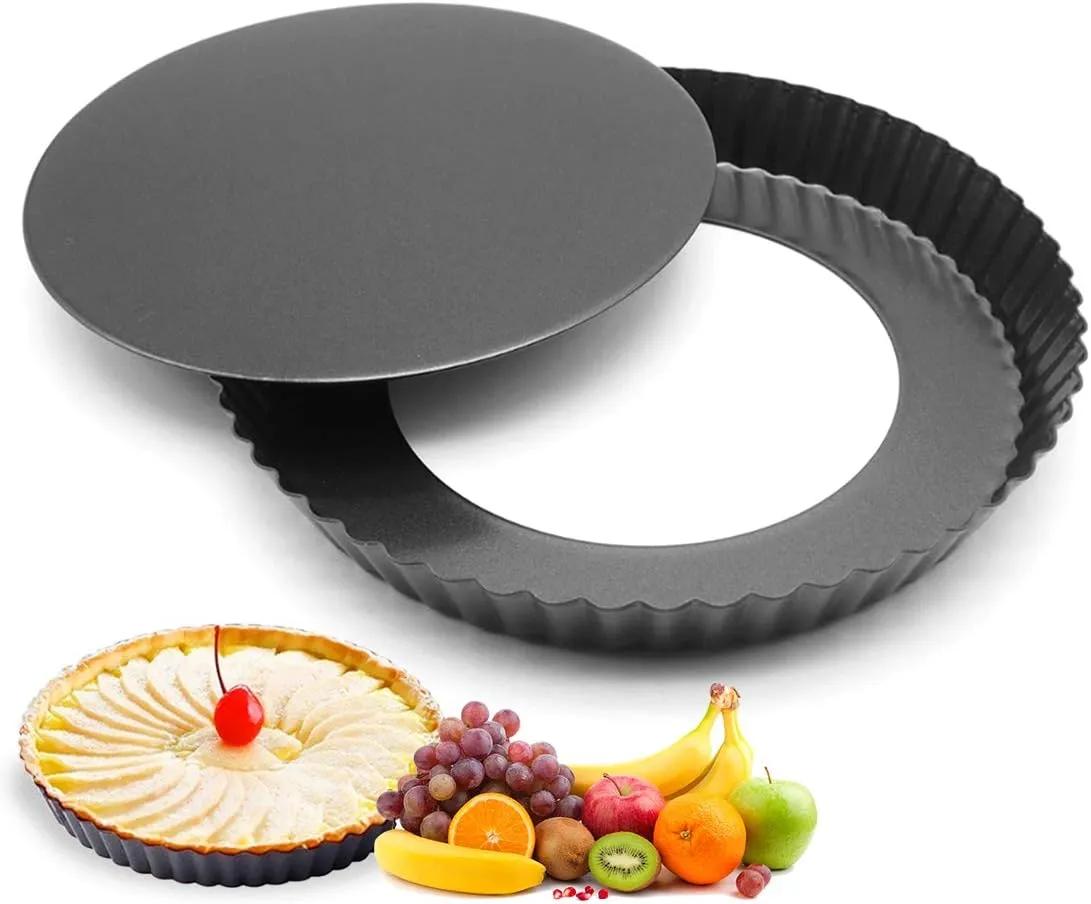 Quiche Tart Tin, Non-Stick Round Quiche Pan 28cm, Removable Loose ...