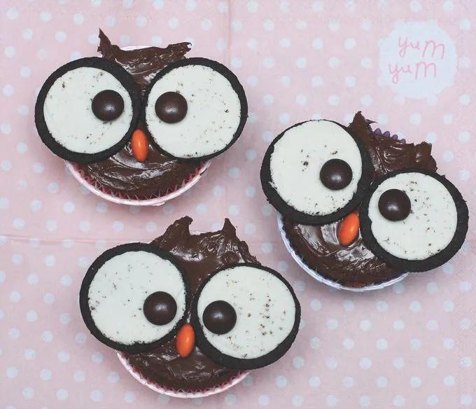 Eulen Muffins / Cupcakes &amp;quot;huuuhuuu&amp;quot; - Puppenzimmer.com | Eulen cupcakes ...