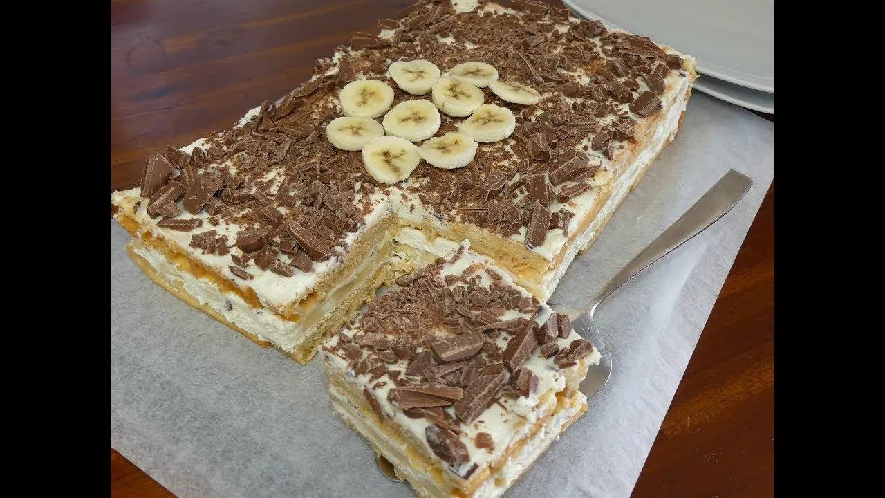 Eine 5 Minuten Torte/No Bake/Banana Split/ Bananen Kuchen mit ...