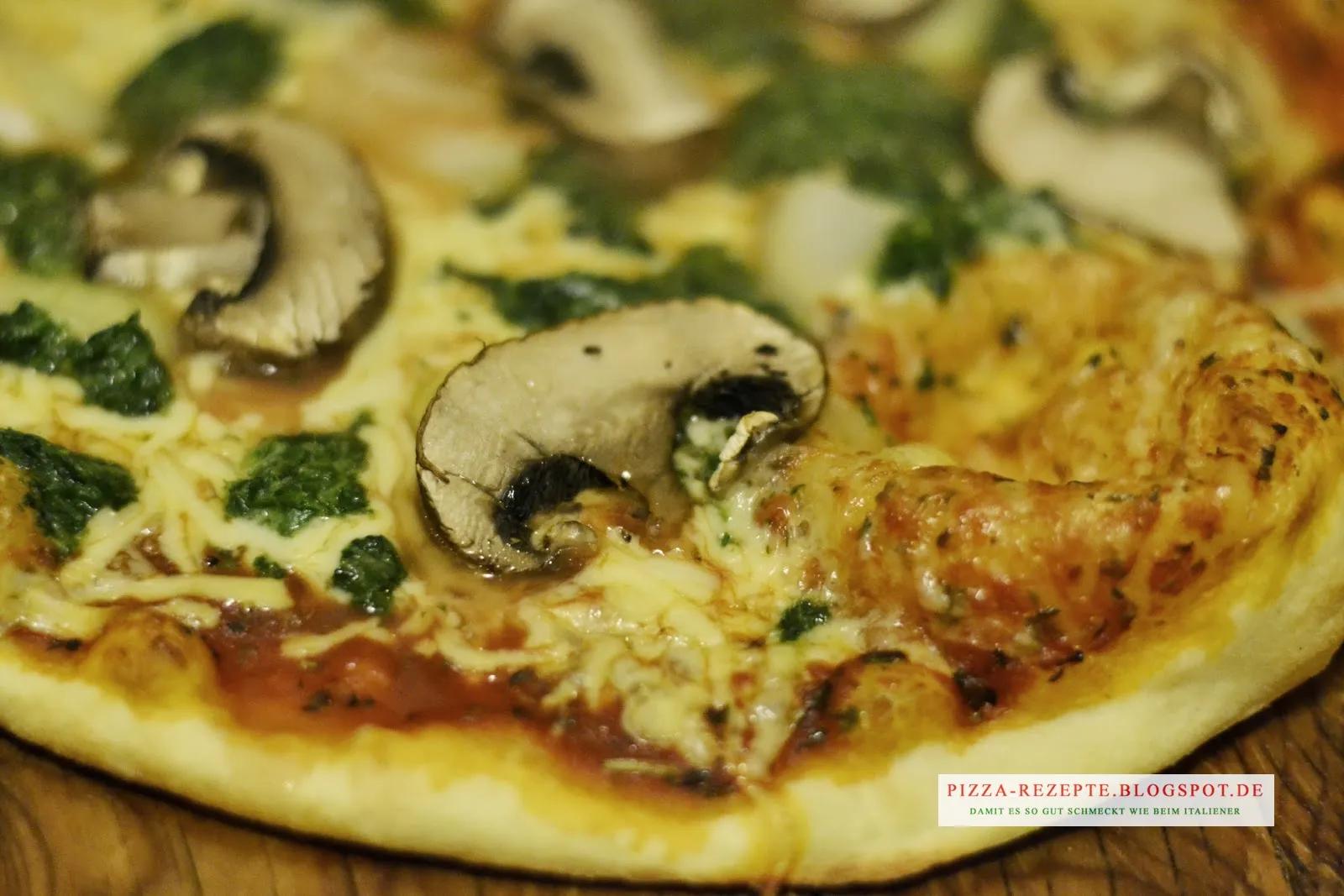 Pizza Spinat mit Pilzen – Pizza Rezepte