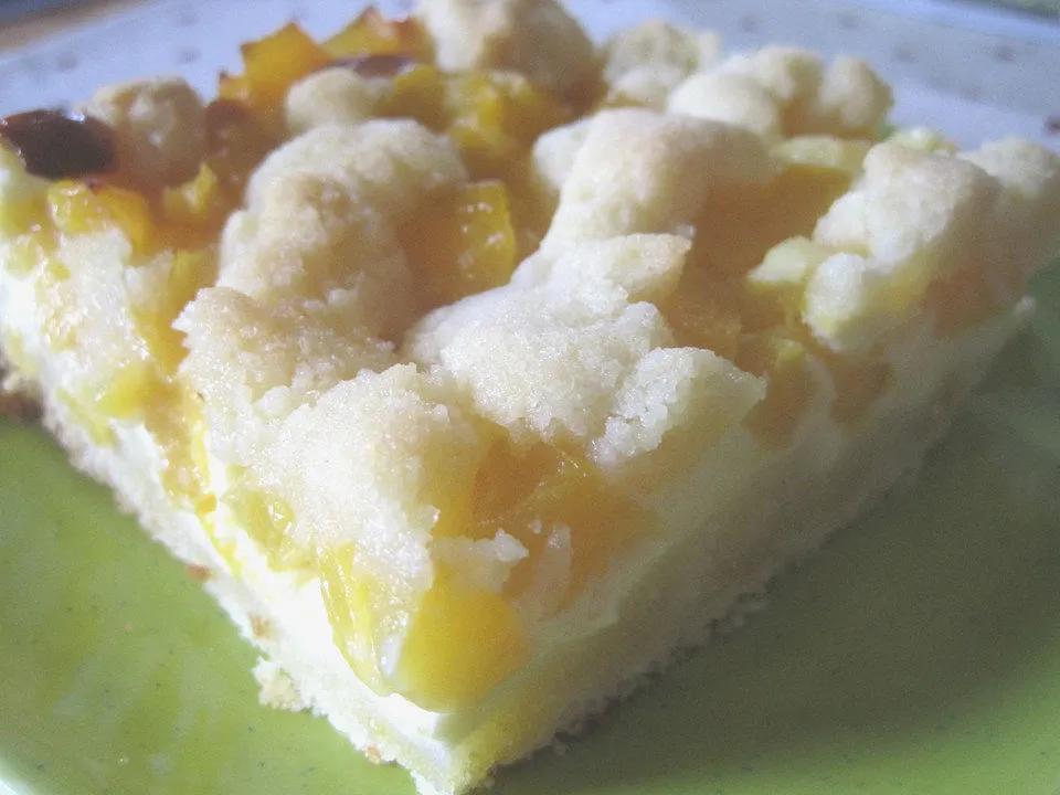 Pfirsich - Mascarpone - Kuchen mit Streuseln von flyingduck| Chefkoch
