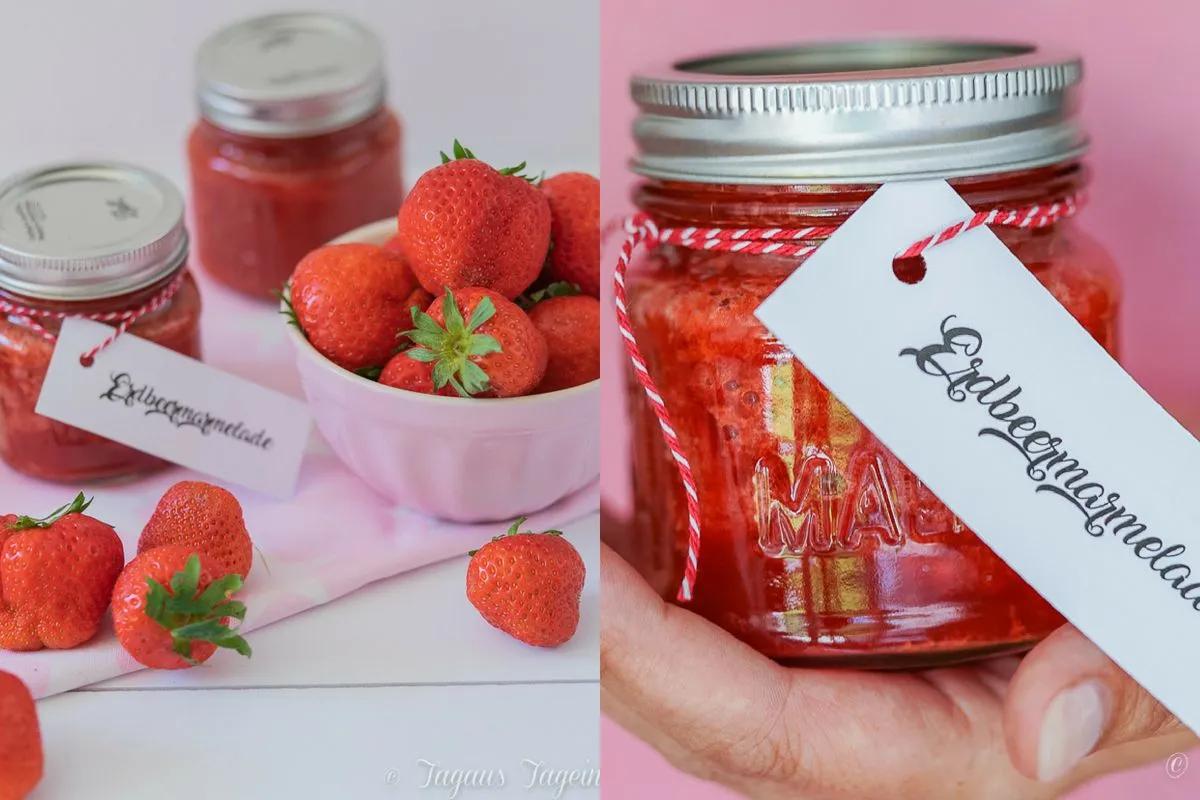 Rezepte für schnelle Erdbeermarmelade/Erdbeerkonfitüre mit und ohne ...