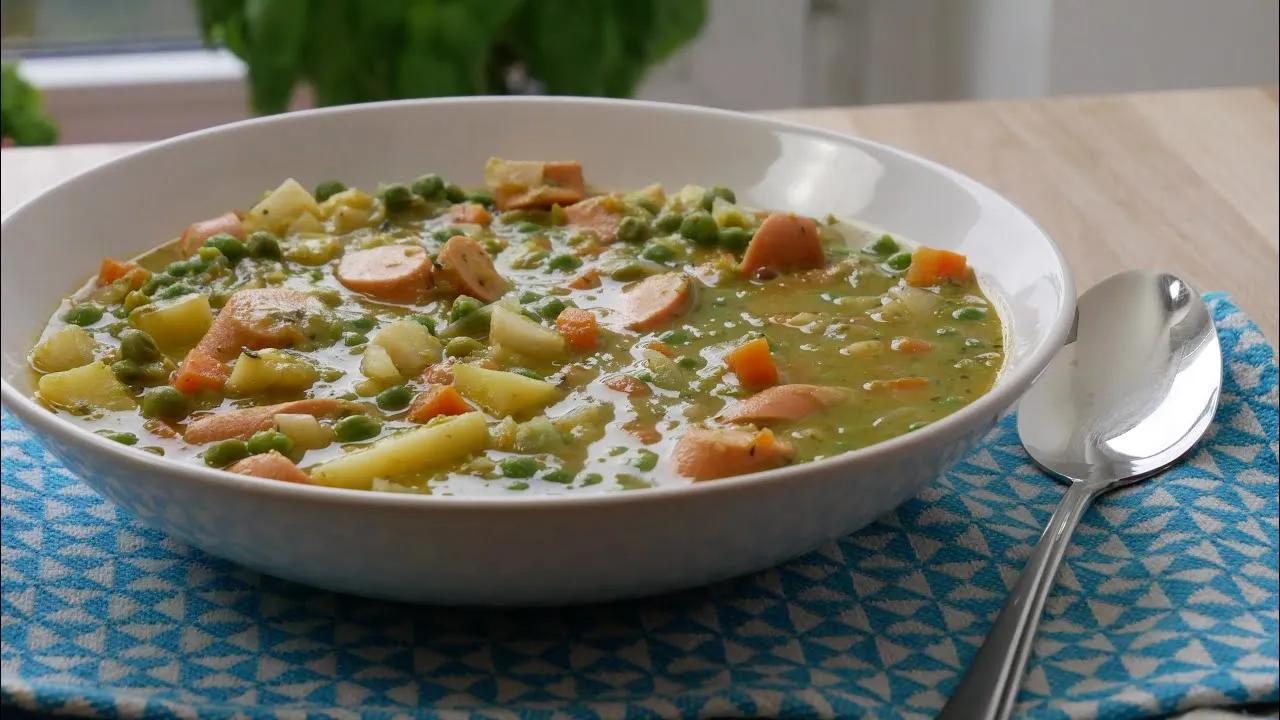 Schnelle Erbsensuppe mit Würstchen (Rezept) || Simple Pea Soup with ...