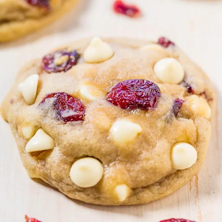 Super Soft &amp; Chewy Cranberry White Chocolate Chip Cookies - Averie Cooks