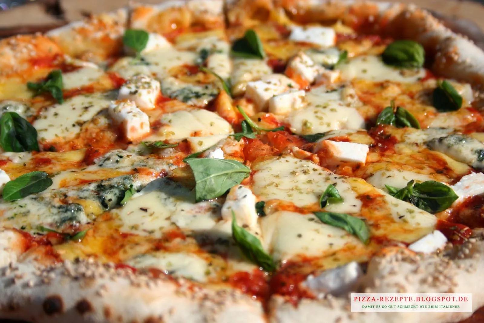 Pizza Quattro Formaggi (4 Käse) – Pizza Rezepte