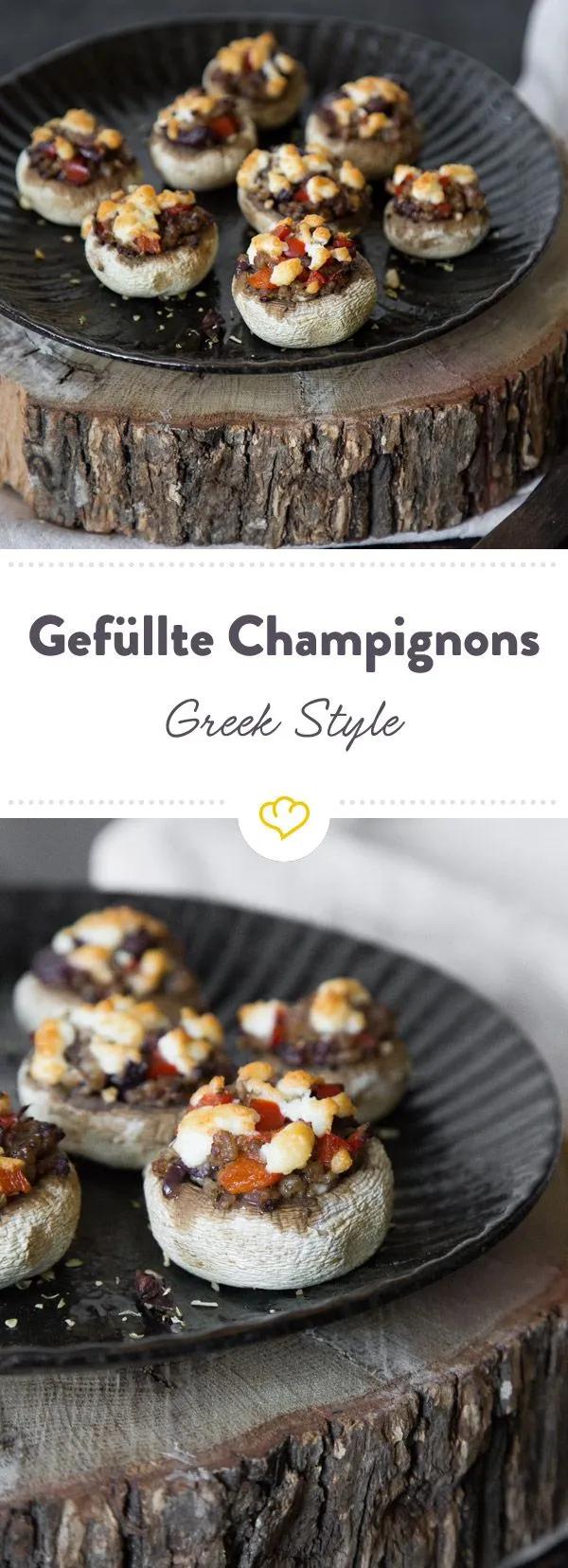 Gefüllte Champignons mit Hackfleisch und Feta - Greek Style | Rezept ...