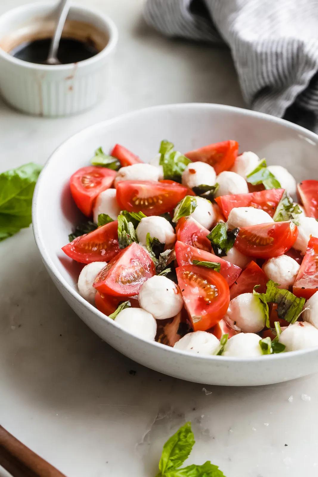 Marinated Mozzarella Tomato Salad Recipe - Little Spice Jar