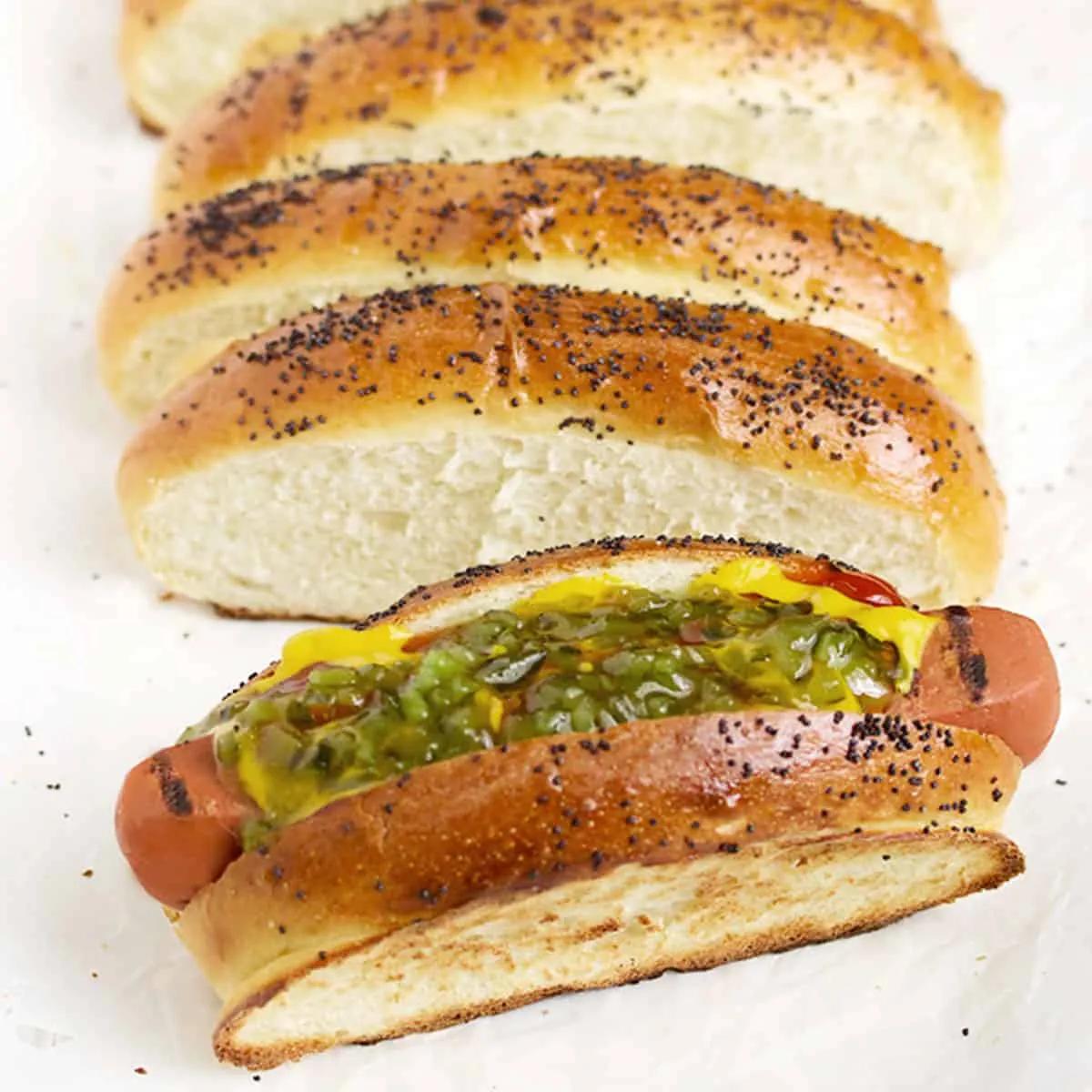 Easy Homemade Top-Sliced Hot Dog Buns - Seasons and Suppers