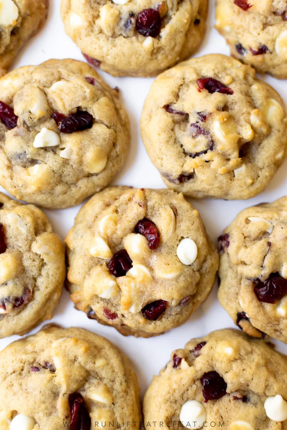 Cranberry Almond White Chocolate Chip Cookies - Run Lift Eat Repeat