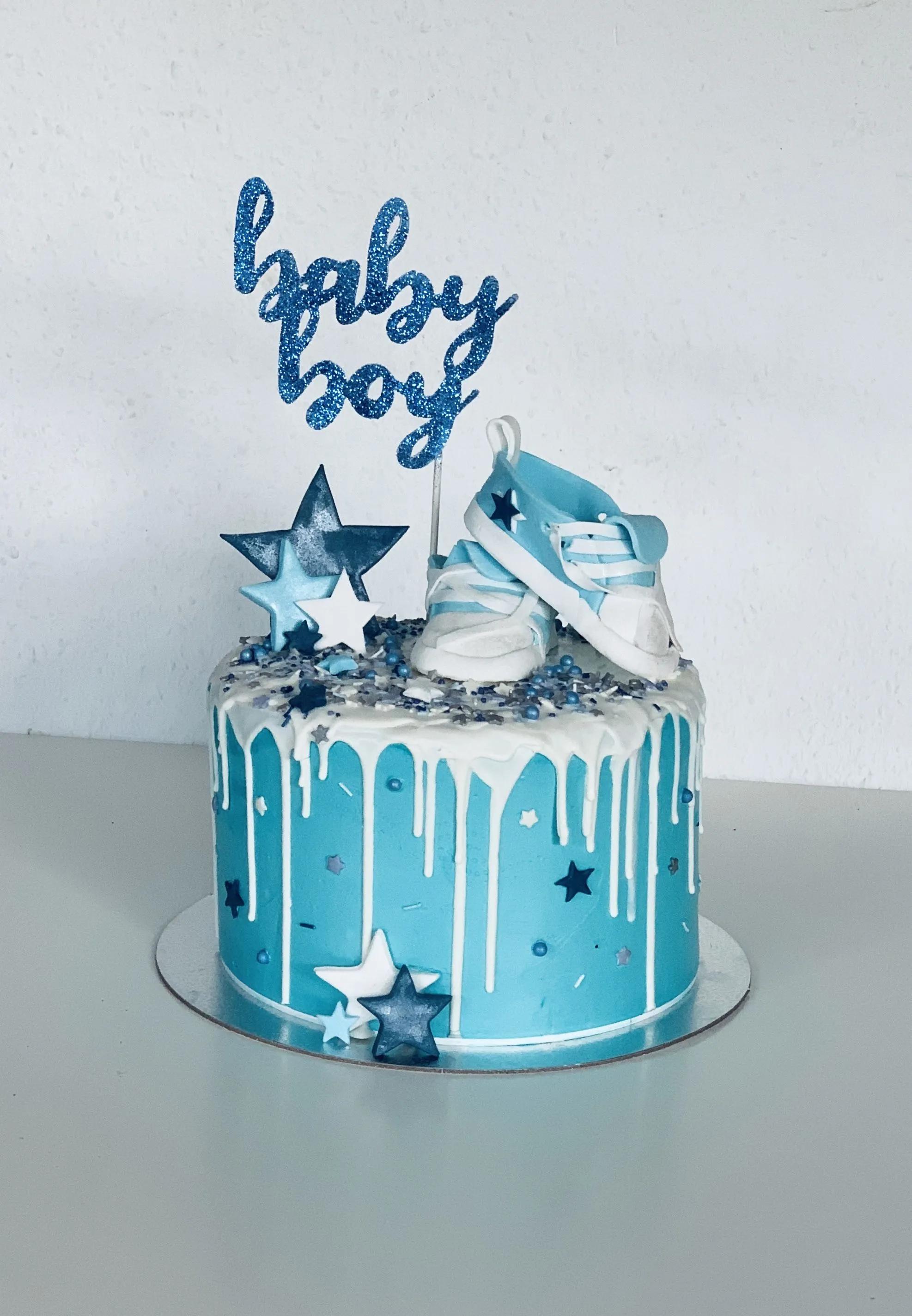 Babyboy Babyshower Cake blue | Baby kuchen, Babyparty torte, Essen für ...