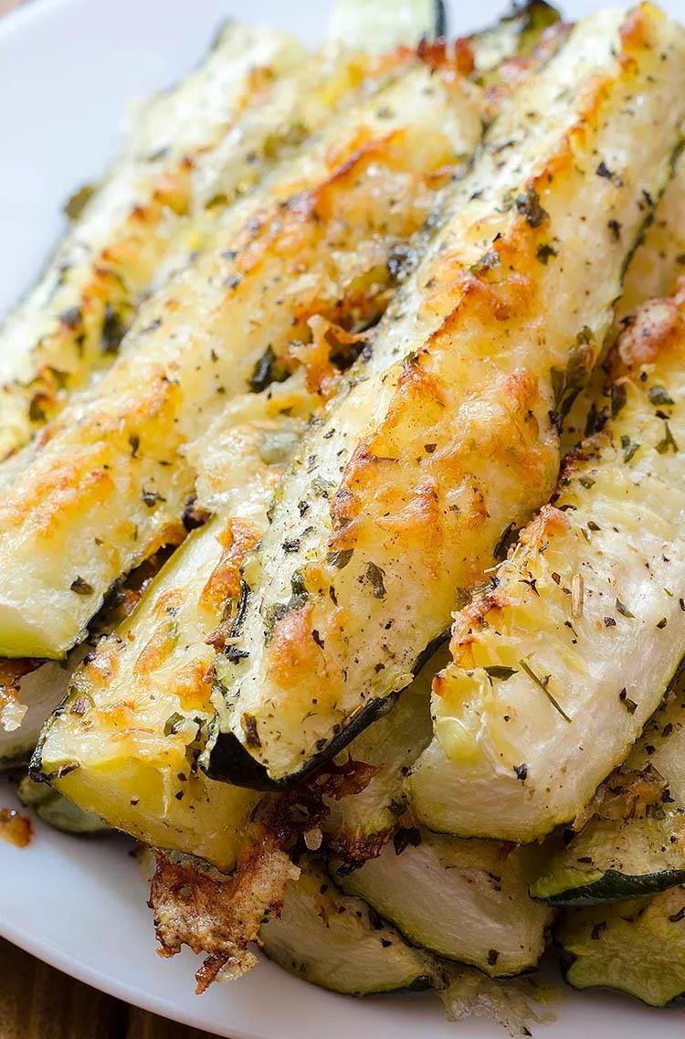 Baked Parmesan Zucchini | Easy Oven Baked Vegetable Side Dish Recipe