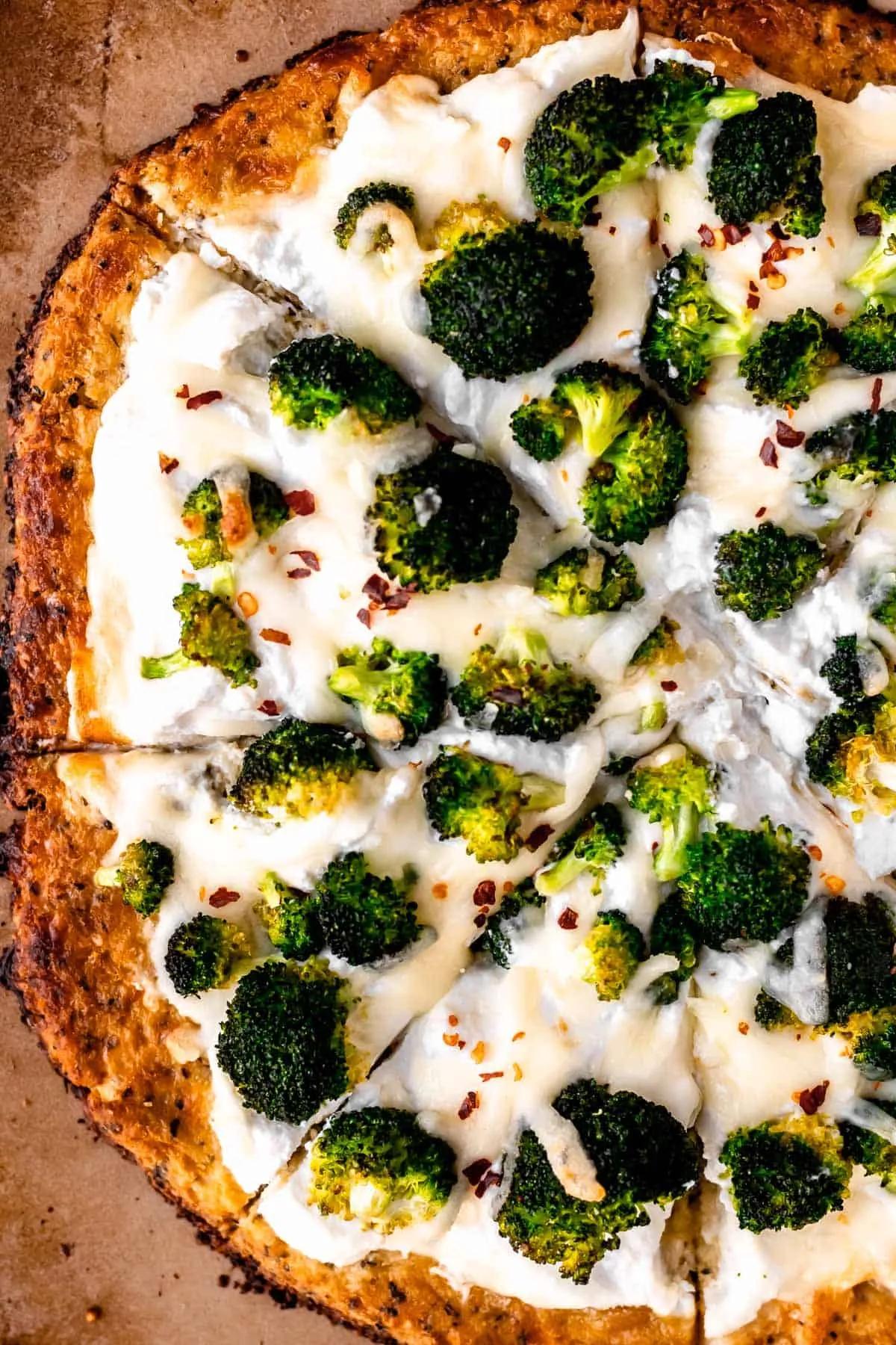 Ricotta Pizza with Roasted Garlic and Broccoli - Delicious Little Bites