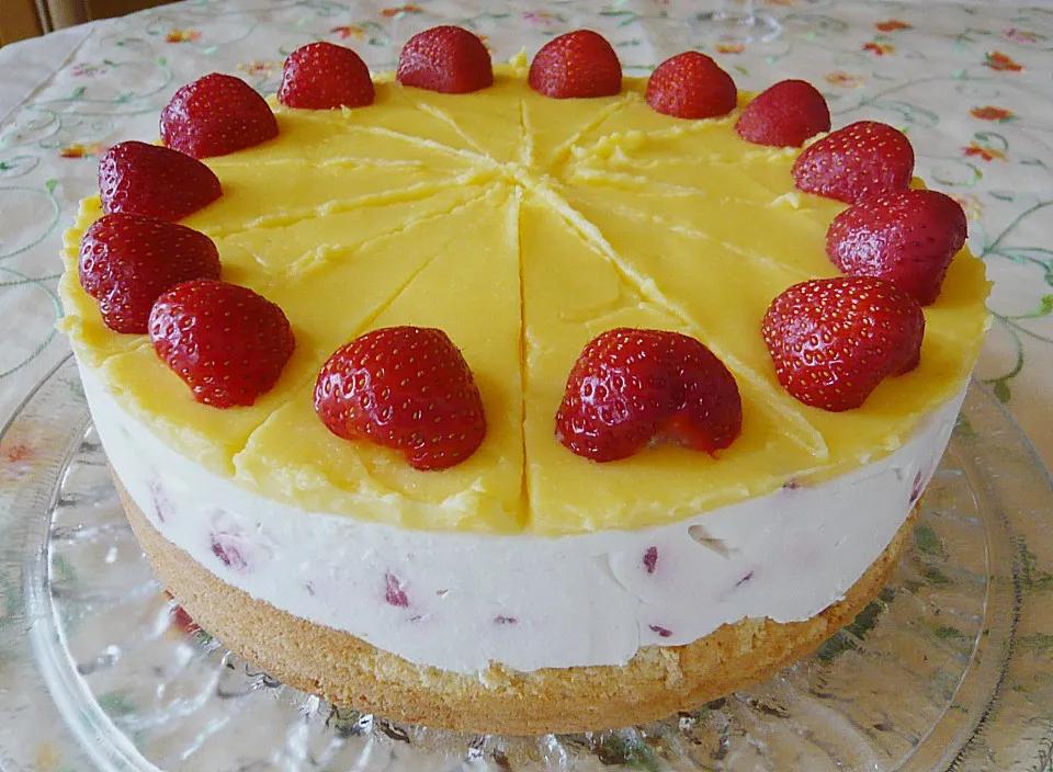 Kuchen &amp; Torten Rezepte: Erdbeer Vanille Kuchen