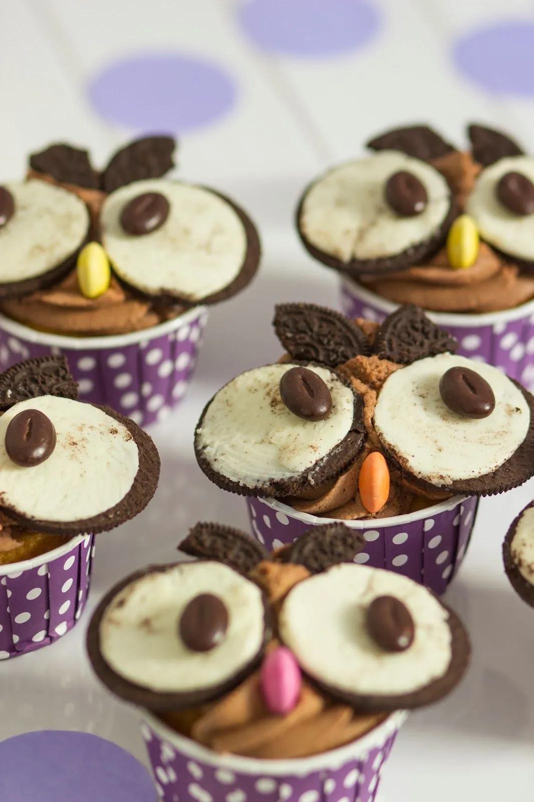 Eulencupcakes | Cupcakes, Backen, Eulen cupcakes