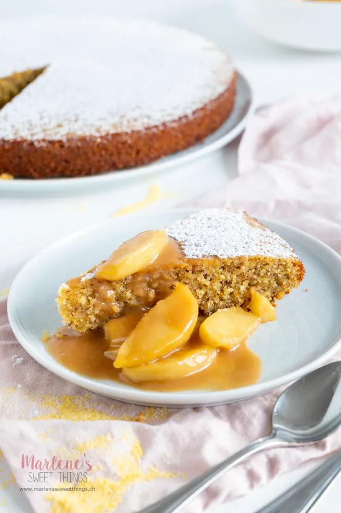 Polenta Kuchen mit karamellisiertem Apfel - Marlenes sweet things