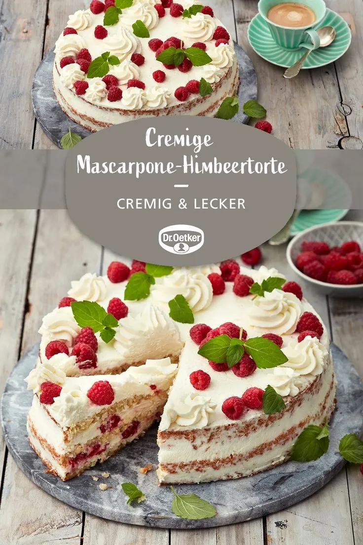 Cremige Mascarpone-Himbeertorte | Rezept | Himbeertorte, Kuchen und ...