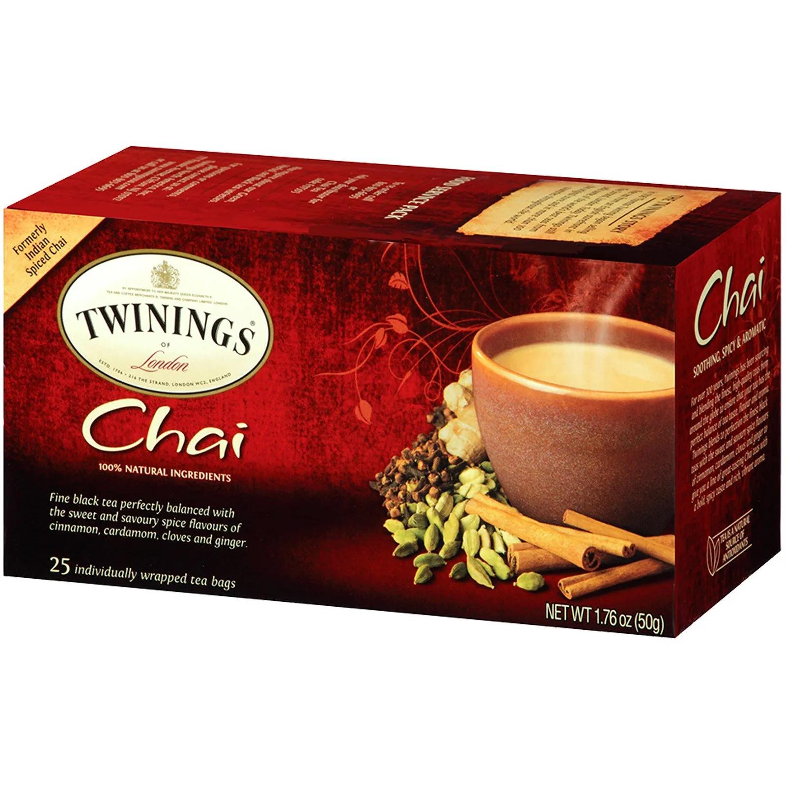 Twinings, Chai Tea, 25 Tea Bags, 1.76 oz (50 g) - iHerb.com
