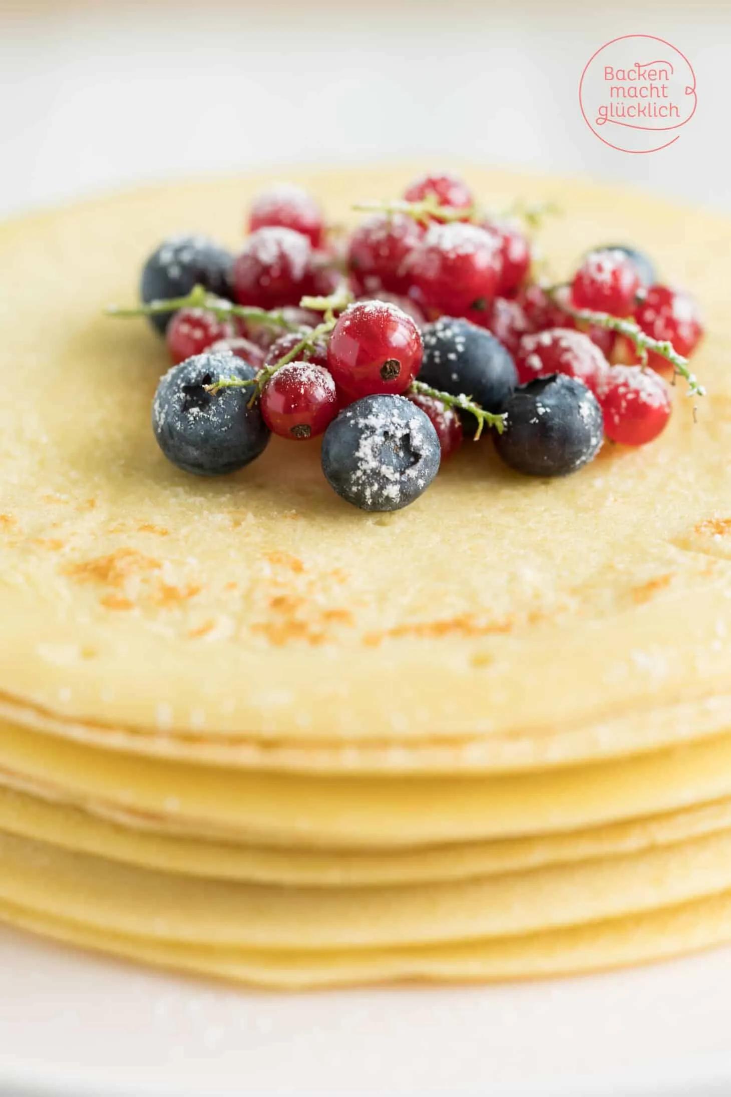 Einfaches Pfannkuchen Grundrezept | Backen macht glücklich