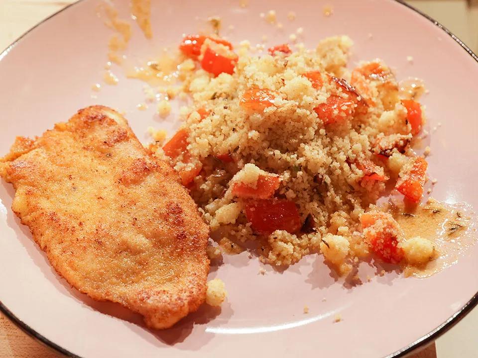 Hähnchenschnitzel Milanese mit Couscous von ChefkochTV | Chefkoch