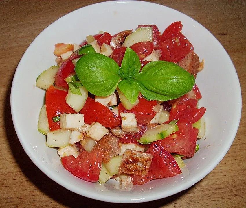 Italienischer Tomaten-Brotsalat mit Mozzarella von silvie69 | Chefkoch ...