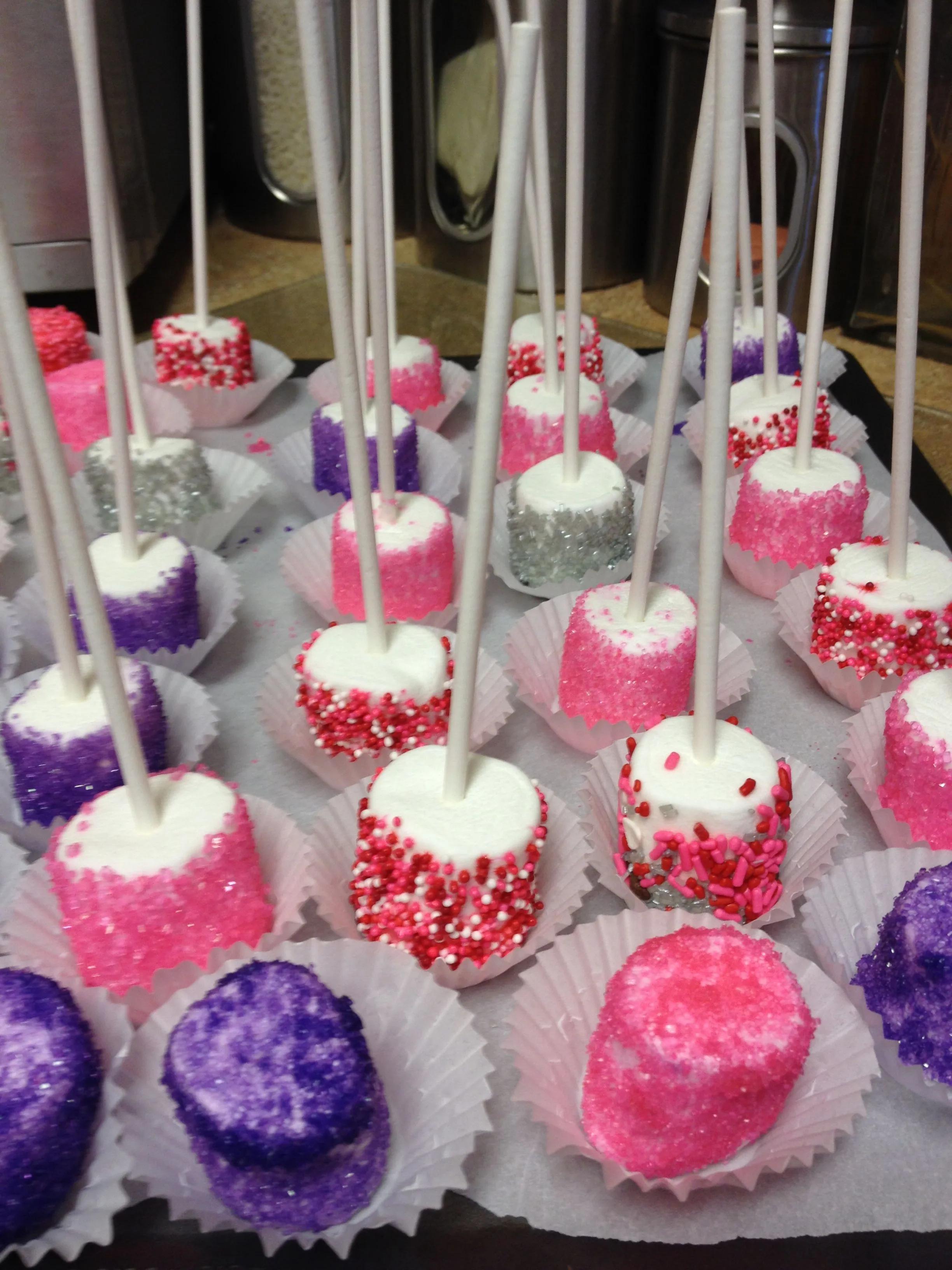 Marshmallows dipped in sprinkles!