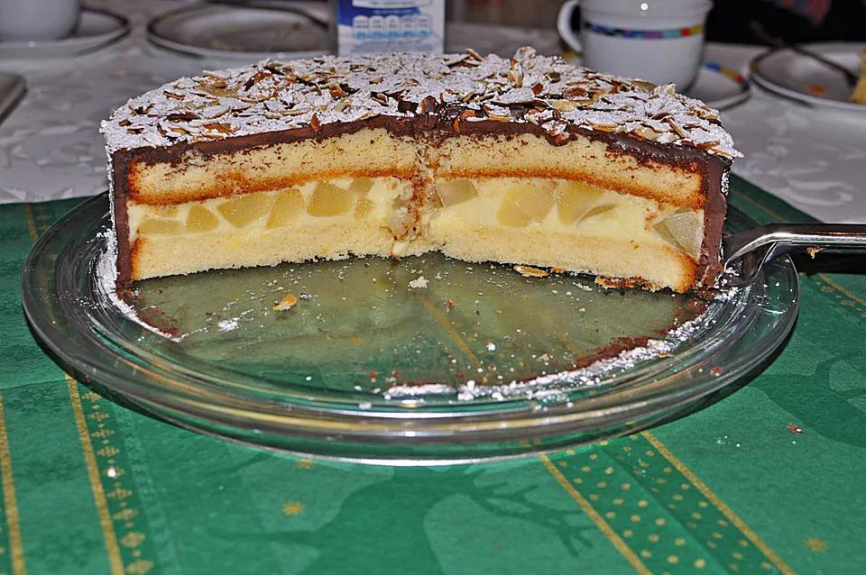 Schokolade und Birne mit Torten-Biskuit von inwong | Chefkoch.de