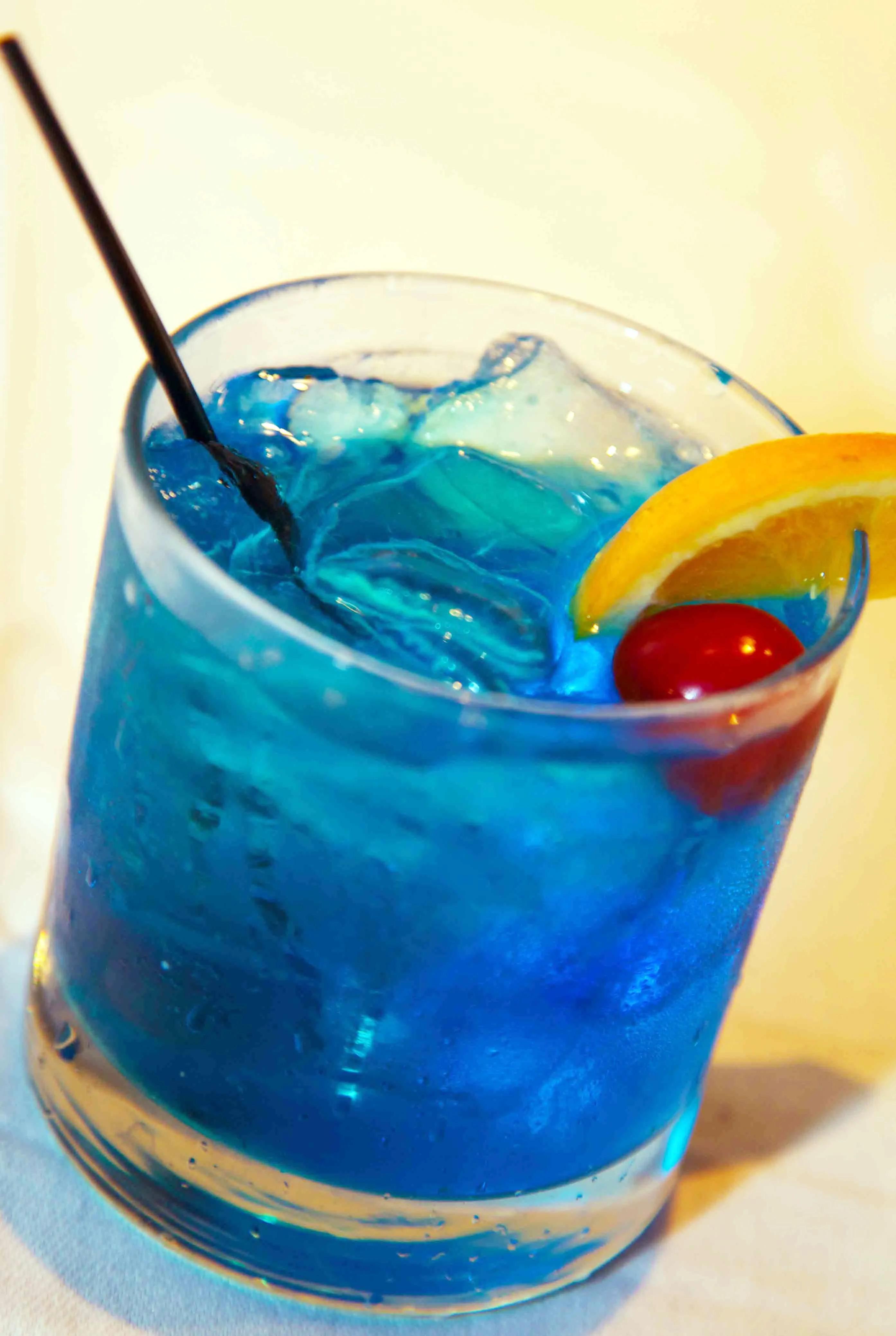 A Signature Drink - Mi Cielo - tequila, this and that and blue Curacao ...
