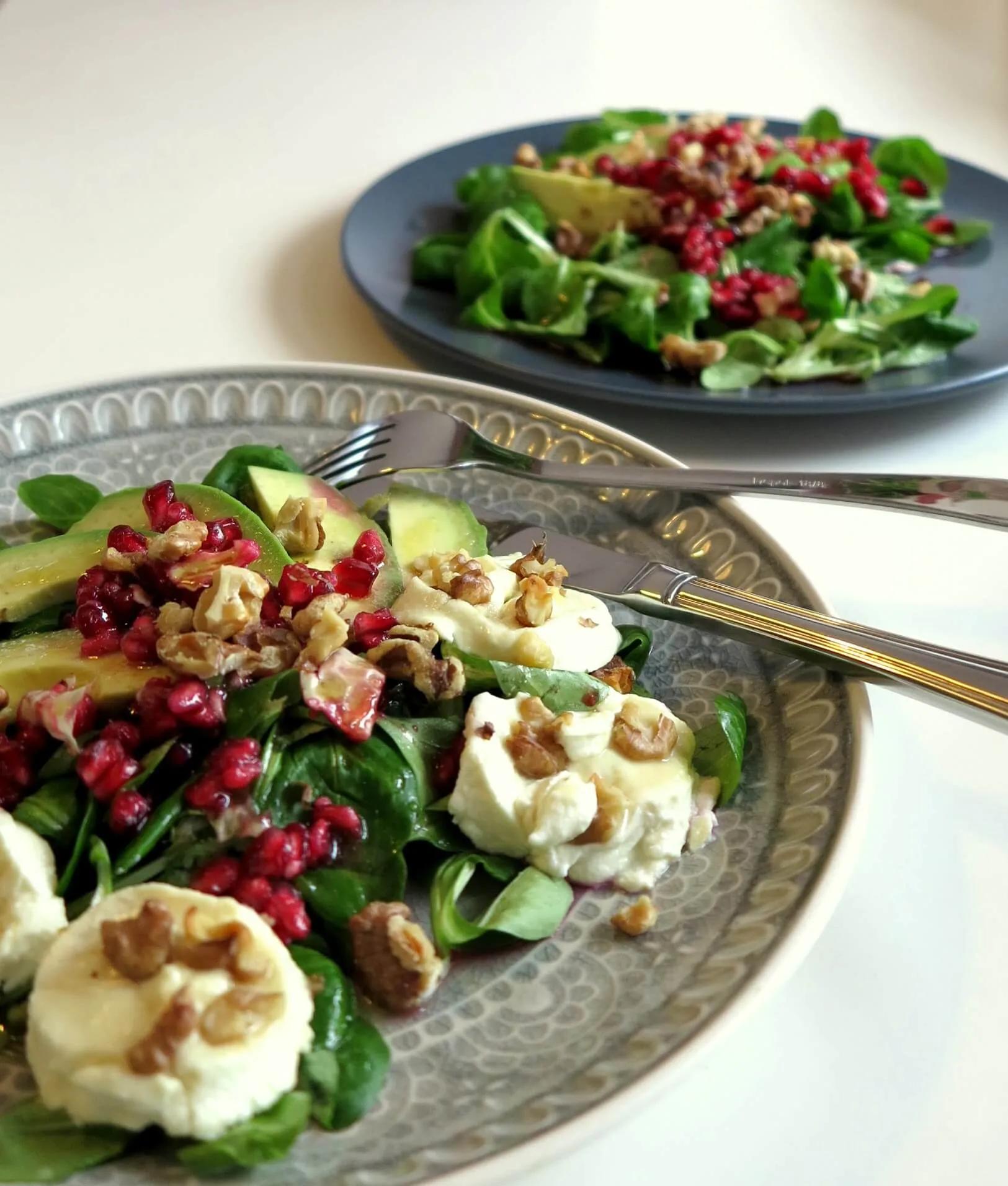 Avocado-Ziegenkäse-Salat mit Granatapfel | Twinfit