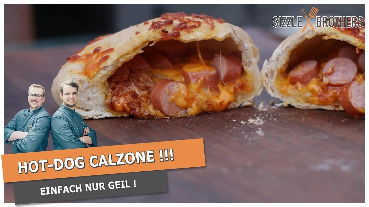 Hot-Dog Calzone - Pizza Calzone vom Kugelgrill - YouTube