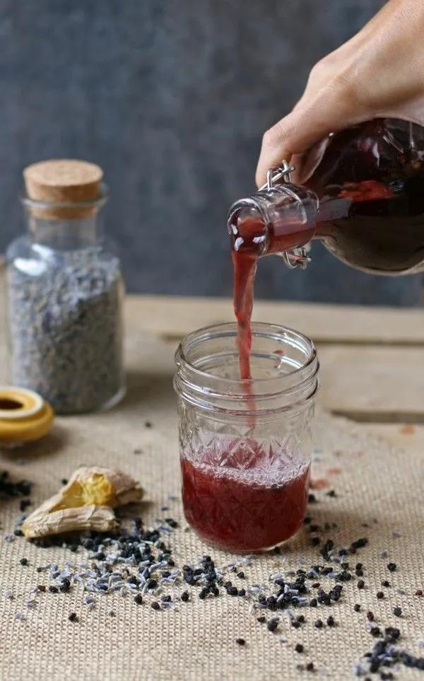 holundersaft selber machen sirup Elderberry Kombucha, Homemade ...