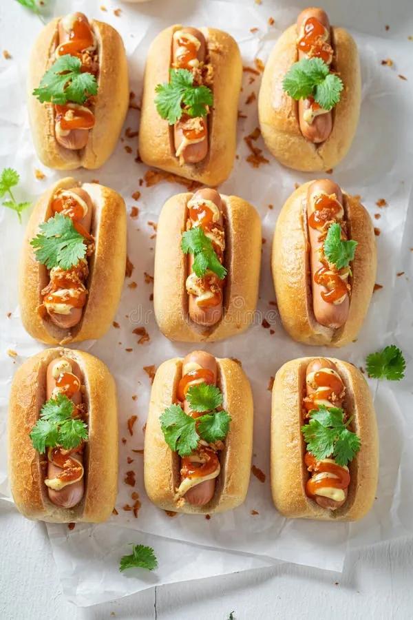 Hot and Homemade Mini Hot Dogs As Fast Food Stock Photo - Image of ...