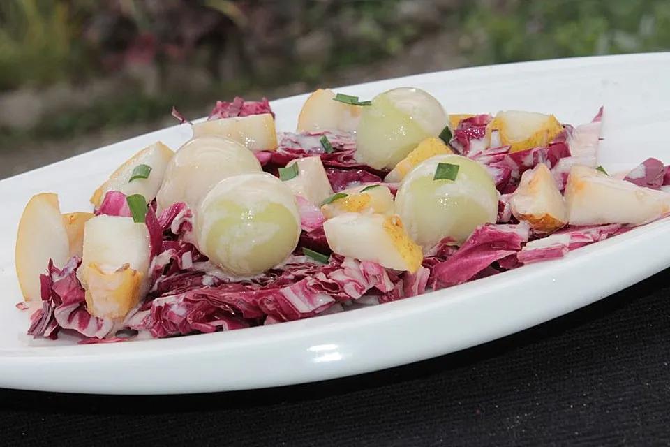 Radicchio-Salat mit Honigmelone und Birne (Rezept mit Bild) | Chefkoch.de